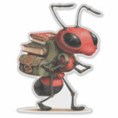Lieve sticker van een leerzame mier (Voorkant)