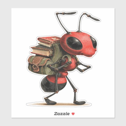 Lieve sticker van een leerzame mier (Vel)