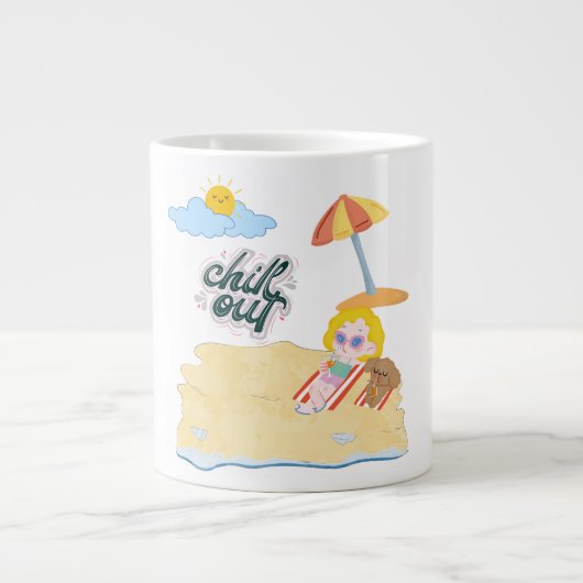lieve strand grote koffiekop (Voorkant)