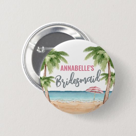 Lieve strand vrijgezellenfeest bruidsmeisje ronde button 5,7 cm (Voorkant /achterkant)