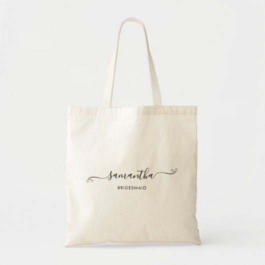 Lieve strik naam bruidsmeisje tote bag (Voorkant)