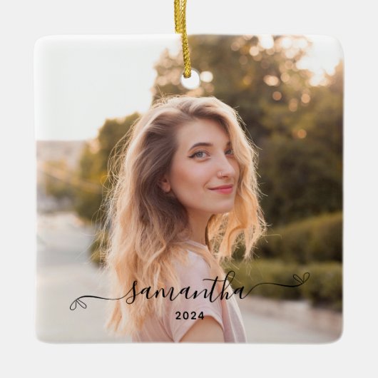 Lieve strik naam keramisch ornament (Voorkant)