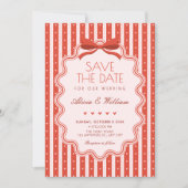 Lieve strik vintage bruiloft save the date (Voorkant)