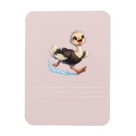 Lieve Struisvogel Gelukkig Avontuur Illustratie Magneet