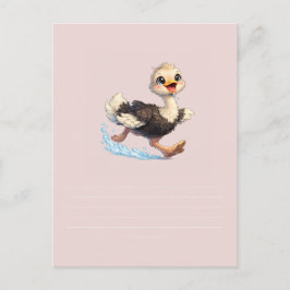 Lieve Struisvogel Gelukkige Avontuur Illustratie Aankondigingskaart