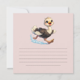 Lieve Struisvogel Gelukkige Avontuur Illustratie Kaart