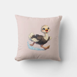 Lieve Struisvogel Gelukkige Avontuur Illustratie Kussen