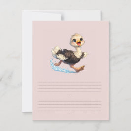 Lieve Struisvogel Gelukkige Avontuur Illustratie RSVP Kaartje