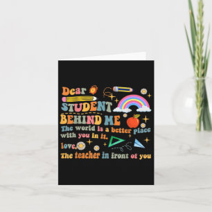 Lieve student Achter mij Docent Motivatie Apprec Kaart
