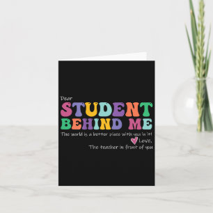 Lieve student Achter mij Docent Motivatie Apprec Kaart