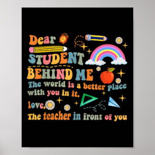 Lieve student Achter mij Docent Motivatie Apprec Poster