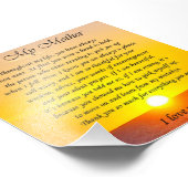 Lieve Sunset "Aan mijn moeder" Foto Verse Afdruk (Hoek)