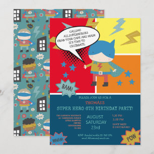 Lieve superheld Strips Thema Kinderen Kaart