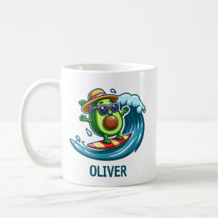 Lieve Surfer Avocado Duikt de Golven in Gepersonal Koffiemok