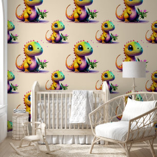 Lieve T-Rex Baby Dinosaurus Behang
