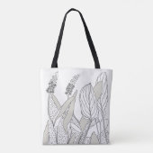 lieve tas met plant illustraties.  (Achterkant)