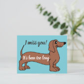 Lieve teckel Ik mis je, het was een te lange kaart (Staand voorkant)