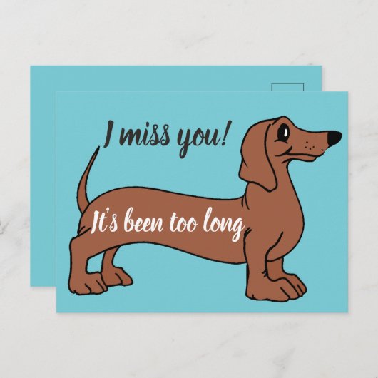 Lieve teckel Ik mis je, het was een te lange kaart (Voorkant / Achterkant)