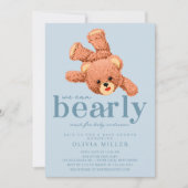 Lieve Teddybeer Baby Shower Uitnodiging (Voorkant)