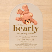 Lieve Teddybeer Babyshower Uitnodiging (Voorkant)