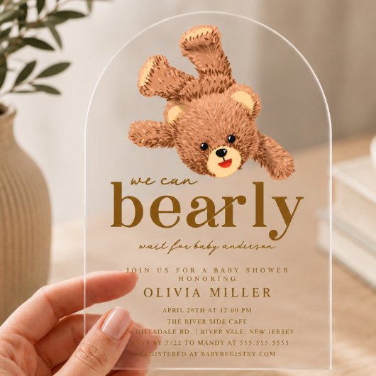 Lieve Teddybeer Babyshower Uitnodiging