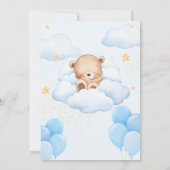Lieve teddybeer babyshower uitnodiging  (Achterkant)
