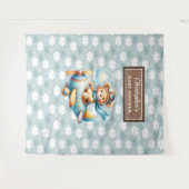 Lieve Teddybeer Piloot Persoonlijk Feest Muurdecor Wandkleed (Voorkant (horizontaal))