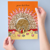 Lieve Tekenfilm Kerstkalkoen Flyer (Hand)