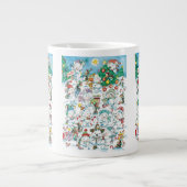 Lieve Tekenfilm Kerstpoolbeer Pinguïn Feestje Grote Koffiekop (Voorkant)