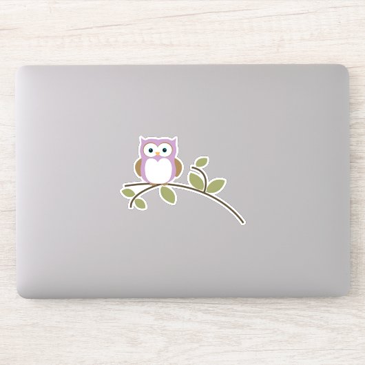 Lieve Tekenfilm Uil Sticker (Computer)