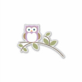 Lieve Tekenfilm Uil Sticker (Voorkant)