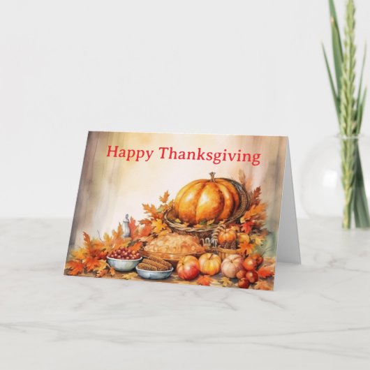 Lieve Thanksgiving-achtergrond Feestdagen Kaart (Voorkant)