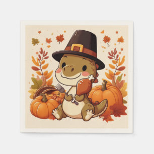 Lieve Thanksgiving Dinosaurus Servet