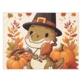 Lieve Thanksgiving Dinosaurus Tafelkleed (Voorkant (Horizontaal))