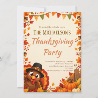 Lieve Thanksgiving-feest uitnodiging