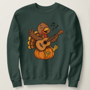 Lieve Thanksgiving kalkoen met gitaar Trui
