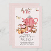 Lieve theeparty baby shower uitnodiging (Voorkant / Achterkant)