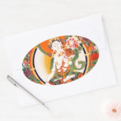Lieve Tibetaanse boeddhistische kunst Ovale Sticker (Envelop)