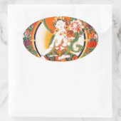 Lieve Tibetaanse boeddhistische kunst Ovale Sticker (Tas)