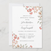 Lieve Tiny Blush flower bos Rehearsal Dinner Kaart (Voorkant)