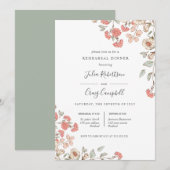Lieve Tiny Blush flower bos Rehearsal Dinner Kaart (Voorkant / Achterkant)