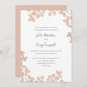 Lieve Tiny Pink bladeren Whimsical Kaart (Voorkant / Achterkant)