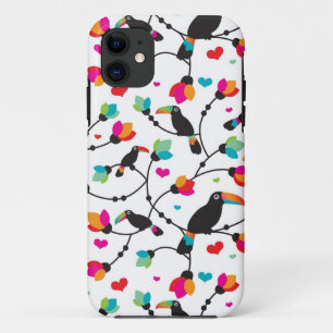 lieve toekan vogel tropische illustratie iPhone 11 hoesje