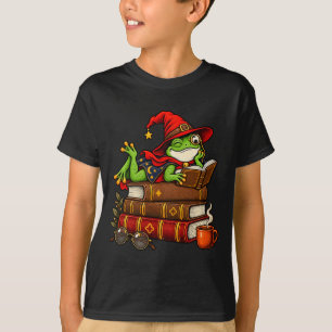 Lieve tovenaar kikker boekenwurm koffie halloween t-shirt