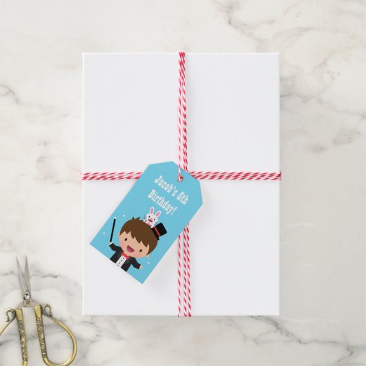 Lieve Tovenaarsjongen Kinderen Magie Verjaardagsfe Cadeaulabel (Met Touw)