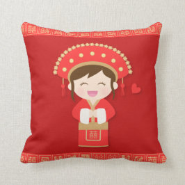 Lieve traditionele Chinese bruid huwelijksdecorati Kussen