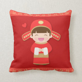 Lieve traditionele Chinese bruidegom huwelijksdeco Kussen