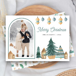 Lieve traditionele Noordse boog foto Kerstmis Feestdagenkaart