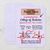 Lieve trendy afgestudeerde verpleegkundige kaart (Voorkant / Achterkant)