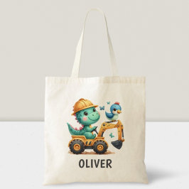Lieve Trex Dinosaur Bestuurt Bouwmachine Tote Bag